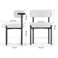 thumbnail image 7 of Woodty Dining Room Chairs, Modern Medieval Circular Dining Arm Chairs, Fabric and Metal, White Set of 2, 7 of 7