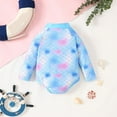 thumbnail image 5 of SGMVNU Girls Long Sleeve Swimsuit Toddler Girls Swimwear Rash Guard 1 Piece Bathing Suit Tropical Print Zipper up Swimwear Summer Beach Sunsuit, Size 12-18 Months, Blue-F, 5 of 8