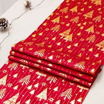 AuroraX Christmas Table Runner 108 Inches Long Red Gold Foil Tree Velvet Christmas Table Runner Xmas Art Deco Merry Dining Winter Table Runner Decoration for Home Party