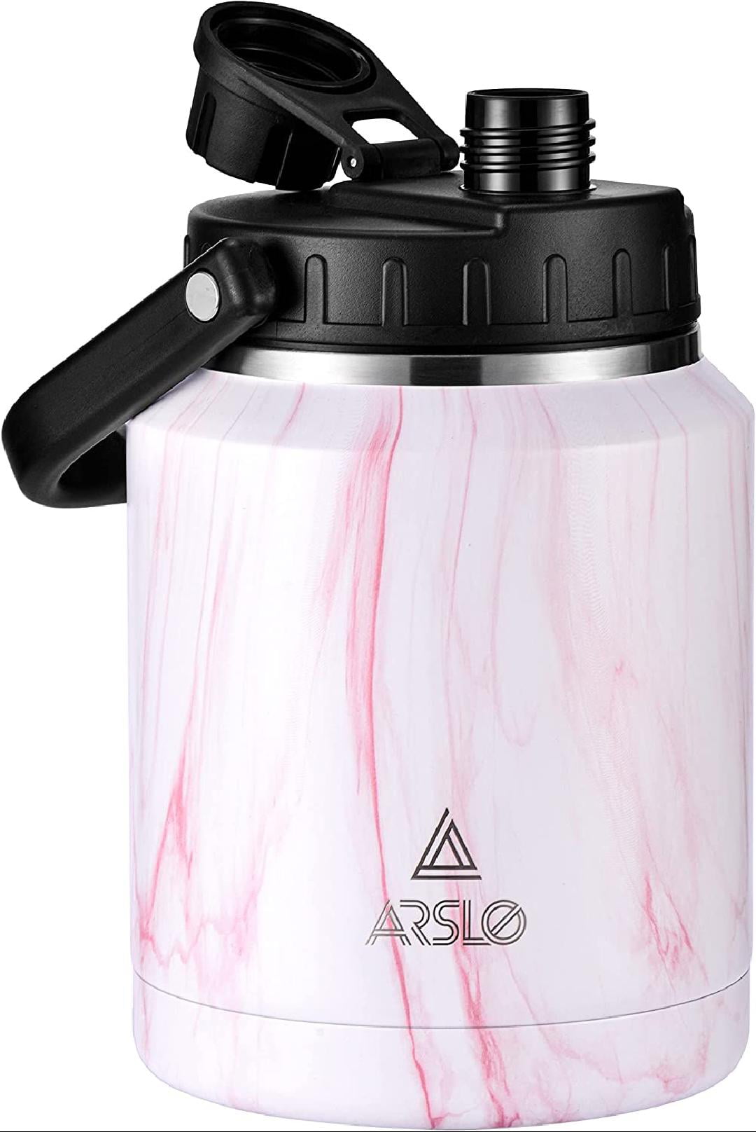  Arslo One Gallon Water Bottle, Large Insulated Water Jug With  Handle, One Gallon Stainless Steel Water Bottle,Black, 128 oz : Home &  Kitchen