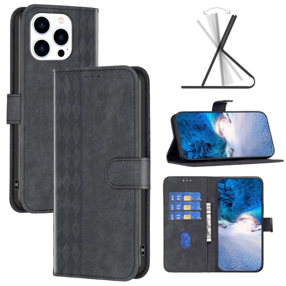 Premium PU Leather Wallet Case for iPhone 11 Pro Max, with Kickstand and Magnetic Closure Convenient Card Slots Cash Pocket Shockproof Protective Phone Cover for iPhone 11 Pro Max, Black