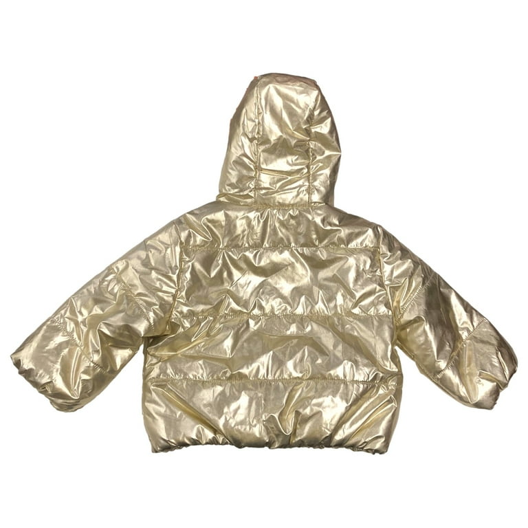Infant & Toddler Girls Gold Bluey Hooded Ski Jacket Puffer Coat 2T 