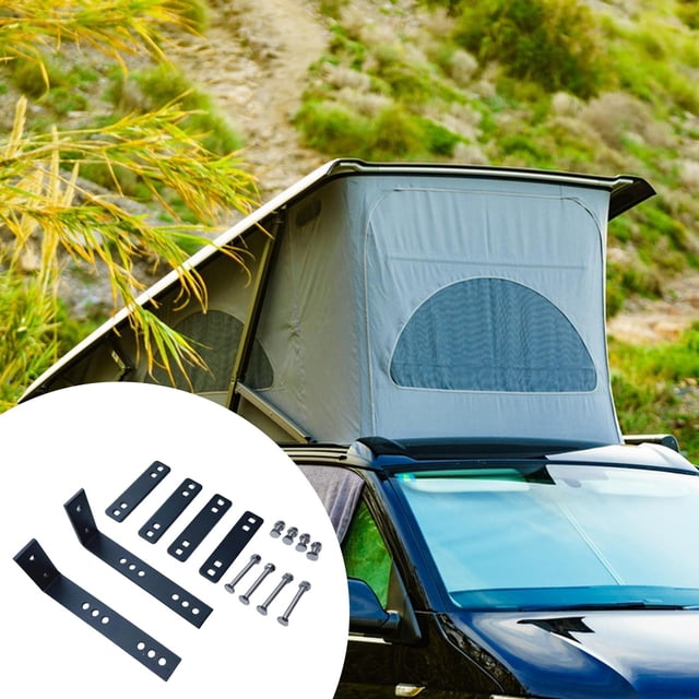Juego de Soportes Ajustables para Toldo de Coche, Robustos, para SUV, Camionetas Y Accesorios Todoterreno. Fácil Instalación. Color Negro. Ajuste Univ