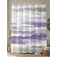 thumbnail image 4 of Purple Gray White Shower Curtain Set, Waterproof Shower Curtains for Bathroom, Retro Country Abstract Mottled Texture Washable Fabric Cloth Bath Curtain for Bathtub Decoration with Hooks 60x72 Inches, 4 of 6