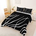 thumbnail image 2 of Homewish Aesthetic Lines Queen Comforter Set,Modern Geometric Comforter Sets Queen,White,Black Reversible,3 Pieces,1 Comforter and 2 Pillowcases, 2 of 7