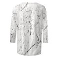thumbnail image 5 of Women's Floral T-shirts Loose Plus Size Casual 3/4 Sleeve Tops Flowers Print Graphic Tees Summer Fall Tshirts (L, White), 5 of 5