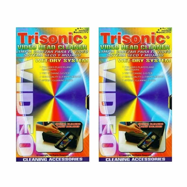 2 Head Cleaning Video Tape Cassette For VHS VCR Player Recorder Wet Dry