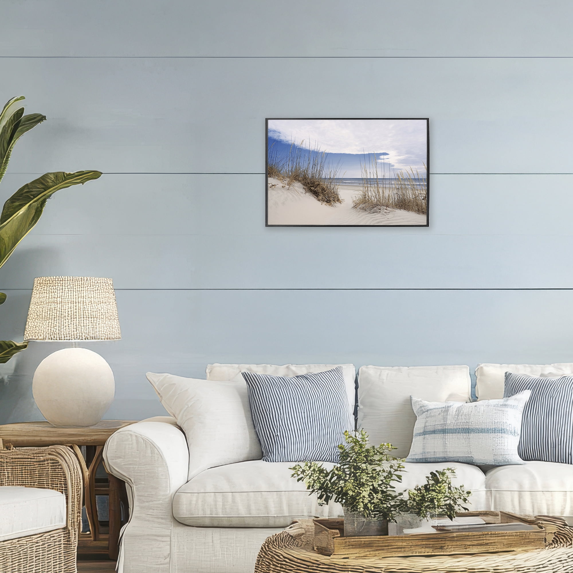 Stupell Industries Sea Oats Along Sandy Dunes Black Framed Giclee Art, design by Natalie Carpentieri