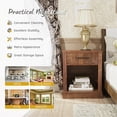 thumbnail image 6 of Gymax 2PCS Nightstand with Drawer and Shelf Rustic Wooden Bedside Table Bedroom Brown, 6 of 10