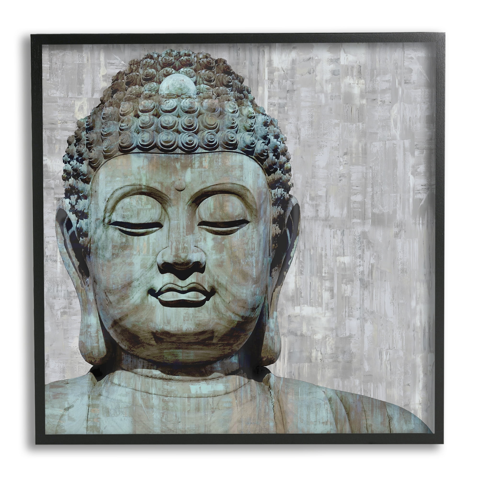 Stupell Industries Buddha Meditating Figure Closed Eyes Concentration, 17 x 17,Design by Tom Bray