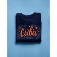 thumbnail image 3 of Cuba Flag W Sparkles Sweatshirt Women -Image by Shutterstock, Female Medium, 3 of 4