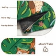 thumbnail image 6 of Round Rug 5Ft Washable Non-Slip, Summer Owls Circle Area Rugs for Living Room Bedroom, Green Palm Leaves Tropical Plants Indoor Floor Mats Carpet Runner for Home Decor Aesthetic, 6 of 8