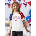thumbnail image 5 of Evdexr 250th Anniversary Usa Shirts for Kids Short Sleeve Crew Neck U.s. 250th Anniversary Shirt American Flag Usa Flag Causal 4th July Graphic Tees Beige 140, 5 of 5