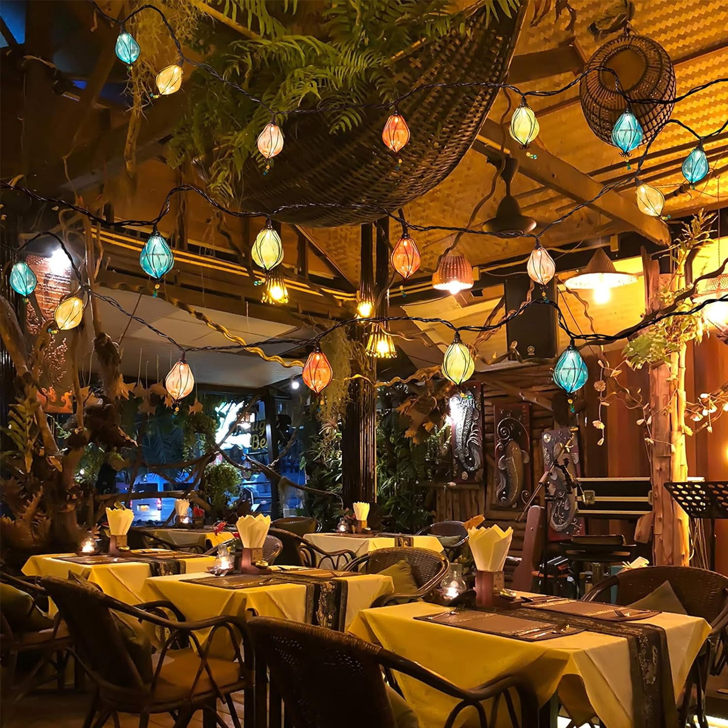 Multicolor Fairy String Lights with 10 Bulbs Connectable Waterproof Decorative Indoor String Lights for Christmas Party Birthday Wedding Festival Bedroom Outdoor Patio