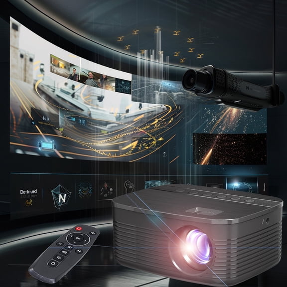 Tarmeek 1080P HD Portable Mini Projector, 100" Display, WiFi Smartphone Wireless Screen Mirroring, Movie Projector with Bluetooth, Auto Keystone, 180° Rotatable, Compatible with TV Stick/USB