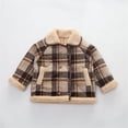 thumbnail image 2 of Gibobby Abrigos de invierno para bebés y niñasAbrigo de otoño e invierno para niños, abrigo de tela de lana con doble botonadura para niños y niñas, más (Café, 18-24 Meses), 2 of 4