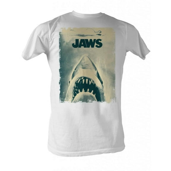 Jaws Poster White Adult T-Shirt