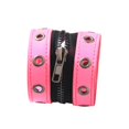 thumbnail image 1 of Gothic Zipper Wristband Wide Jewelry PU Leather Punk Bracelet for Women Men Pink, 1 of 7