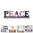 thumbnail image 3 of 1Pc Wooden Peace Sign Independence Day Desktop Ornament Peace Wood Sign, 3 of 8
