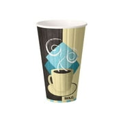 Dart Duo Shield Insulated Paper Hot Cups, 16 oz, Tuscan Chocolate/Blue/Beige, 525/Ct -SCCIC16J7534CT