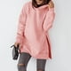 thumbnail image 2 of Sudadera con Capucha Dobladillo Dividido con Bolsillo Sudadera con Capucha Manga Larga Gruesa Sudadera con Capucha Extragrande para Mujer Rosa XXL, 2 of 6