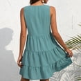 thumbnail image 1 of Button Sleeveless Dress, Sleeveless Dress Vest Casual  For Party ANGGREK Verde XL, 1 of 6