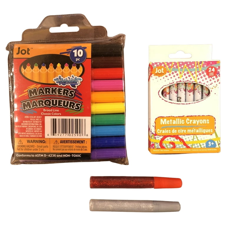 24 Ct. Glitter Crayons - Franklin's Toys