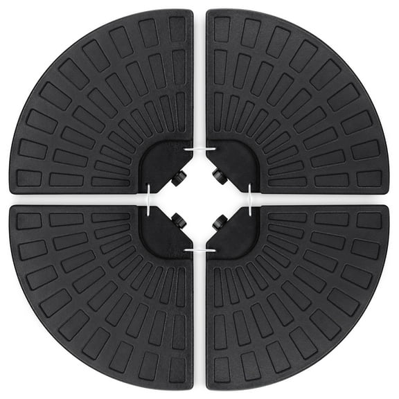 Best Choice Products 4-Piece Cantilever Offset Patio Umbrella Base Stand, Fills Up to 160lbs w/ Carry Handles - Black