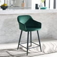 thumbnail image 4 of SAFAVIEH Cataleya Square Mid Back Counter Stool, Malachite Green/Black, 4 of 10