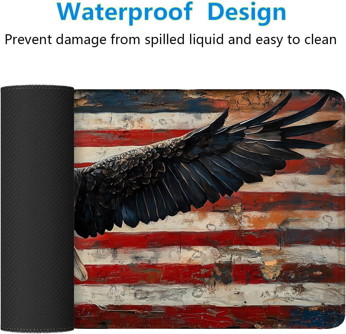 American Flag Gaming Mouse Pad Desk Pad USA Flag XL Mouse Pad Large Mousepad Extended Laptop Keyboard Mat Gaming Desk Pad Mouse Mat Office Computer Keyboard Laptop Home 31.5"x11.8"