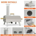 thumbnail image 3 of Enyopro 12" Portable Stainless Steel Pizza Oven, Wood Fired Pizza Maker with 360° Rotating Stone, Ash Tray, Thermometer and Foldable Legs, Pizza Cutter for Home, Patio and Camping, 3 of 7