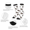 thumbnail image 3 of Zufioo Dachshund Dog Print Children's Mid-tube Socks, Contrast Color High Elastic Sports Socks - Sweat-absorbent, Warm, Suitable for Children Aged 6-10, 3 of 5