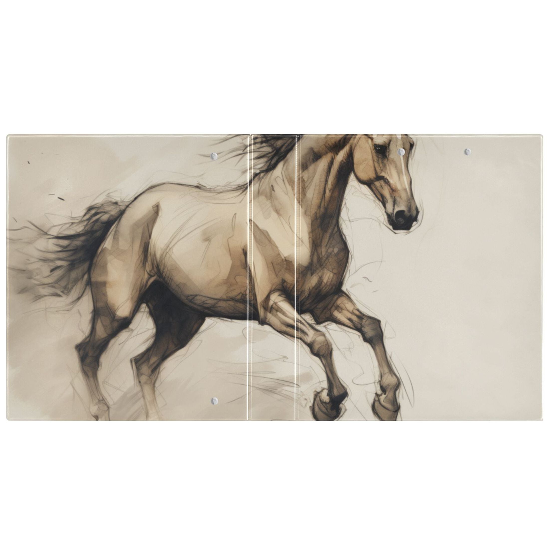 Horse 3 Ring Binders 1.5 inch Hardcover File Folders with Interior Pockets A4 Size Organizer for School Office Hospital Set of 2