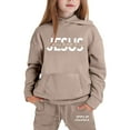 thumbnail image 6 of Gaexia Back To School Fashion Boys Tracksuit Size 7 Hooded Long Sleeve Sweatpant Jogger Set Solid Color Hoodie Sets 2 Pieces Boys Sweat Suit,za09-Khaki,140, 6 of 7