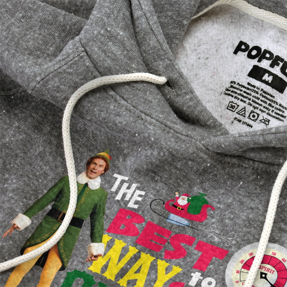 Elf Spread Christmas Cheer Unisex Adult Slim Fit Pull-Over Heather Hoodie, Athletic Heather, Small