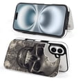 thumbnail image 4 of Compatible with iPhone 11 12 13 mini 14 15 16 Pro Max Plus Wallet Case with Card Holder, PU Leather Kickstand Card Slots Case ( Black Skull, iPhone 16), 4 of 7