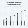 thumbnail image 3 of 147cm/57.87in Multi-function Selfie Stick Desktop Tripod 6 Sections 2kg/4.40lbs Load Capacity Rotatable with 1/4in Threaded Screw for Live/ Vlog/ Video/ Conference, 3 of 6
