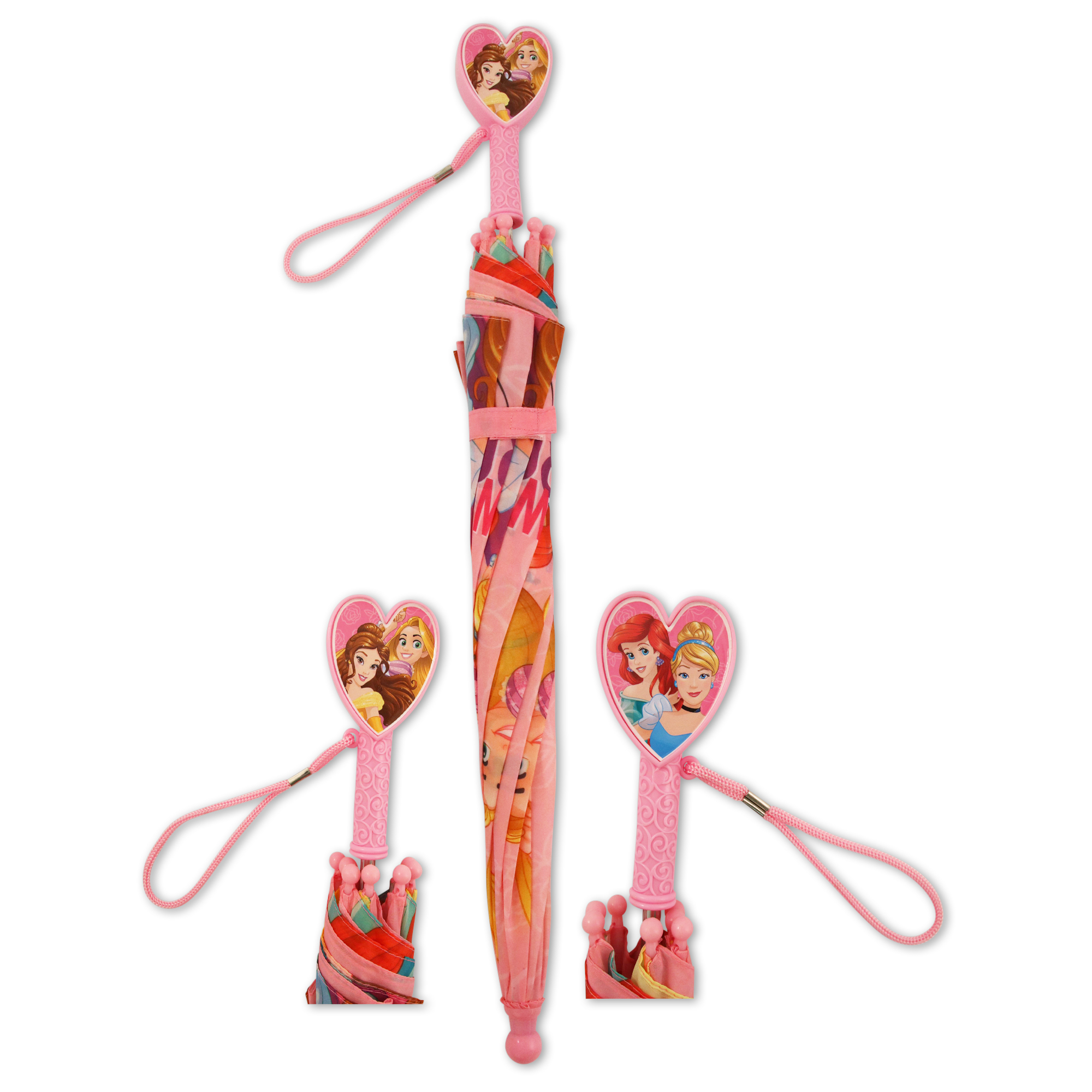 Disney Little Girls Princess Umbrella With Character Handle, Age 2-7