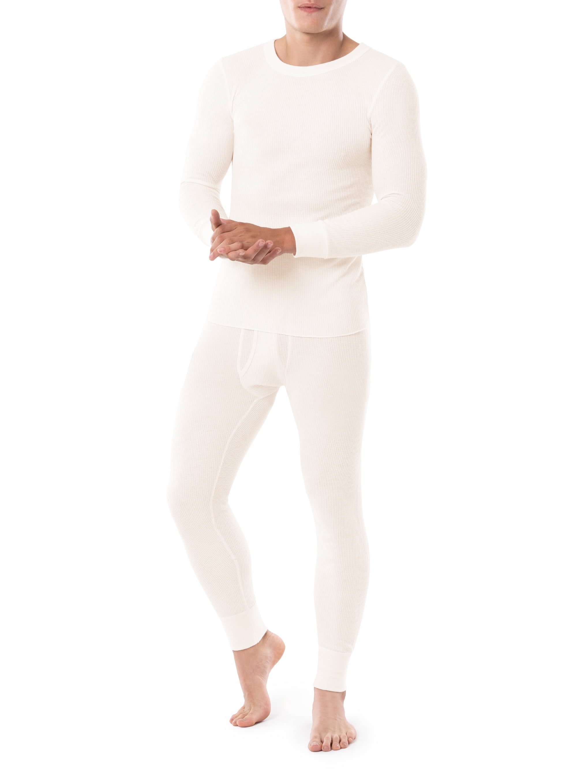 Fruit of the Loom Men's Thermal Waffle Crew Top, 2-Pack, Sizes S-5XL