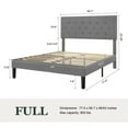 thumbnail image 5 of Sifurni Full Bed Frame Upholstered Platform Bed with Adjustable Headboard, No Box Spring Needed, Light Gray, 5 of 9