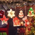thumbnail image 2 of 2Pcs Christmas Tree Pendants with LED Light Battery-Operated Waterproof Snowflake Snowman  Themed Hanging Decorations, 2 of 10