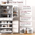 thumbnail image 6 of Harper & Bright Designs Farmhouse Kitchen Pantry Cabinet with Shelves and Door, Freestanding Cupboard Storage Cabinet with 2 Drawers and 3 Pull Out Cabinet Organizers, White, 6 of 17