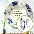 thumbnail image 3 of Designart "Cobalt Blue Filigree Flourish I" Floral Blue Large Round Mirror - Round Bedroom Mirror Wall Decor - Cottage Round Printed Mirror - 29" x 29", 3 of 6