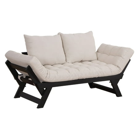 Homcom Single Person 3 Position Convertible Couch Chaise Lounger Sofa Bed