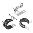 thumbnail image 5 of Unique Bargains Stainless Steel Cable Clamp Rubber Cushioned Metal Pipe Clamp Fastener for Car 10 Pcs 25.4*15mm 1 inch, 5 of 6
