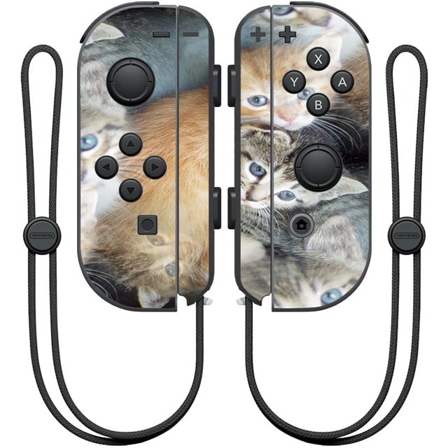 MightySkins Skin Compatible avec Manette Nintendo Joy-Con Autocollant Kittens