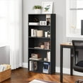 thumbnail image 5 of 5 Tier Bookcase,53 Inch Tall Bookshelf Storage Wall Shelf Organizer Display StandBook Shelf, Corner Storage Organizer, Black, 5 of 8