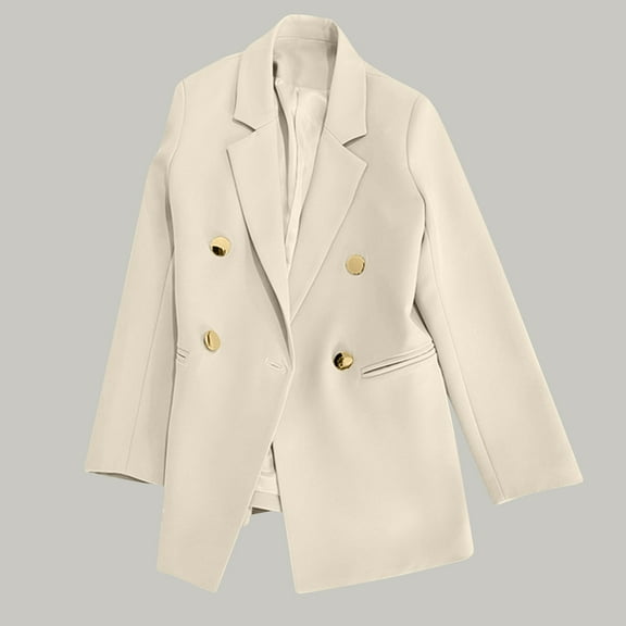 BEFOKA Women's Blazers Long Sleeve Lapel Dressy Tops for Women Open Front Jackets Lapel Dressy Tops for Business Casual Office Work Suit S-XXXL