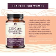 Women’s Magnesium and Zinc Hormone Balance Supplement with Vitamin B6, 60 Count