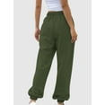 thumbnail image 5 of Women Sweatpants High Waisted Baggy Sweatpants Joggers Sport Active Workout Jogger Pants with Pockets Army Green S, 5 of 8